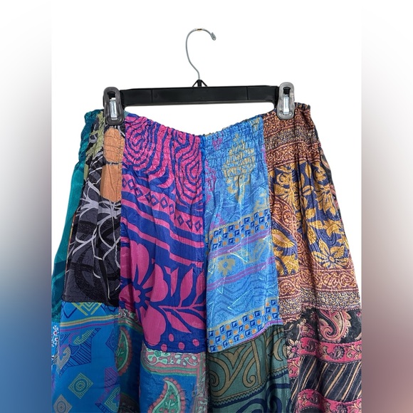 Mexicali Blues Colorful Silk Patchwork Harem Pants Size L/XL - Picture 6 of 12